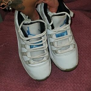 Kids Air Jordan 11 Retro Low White Blue Sneakers